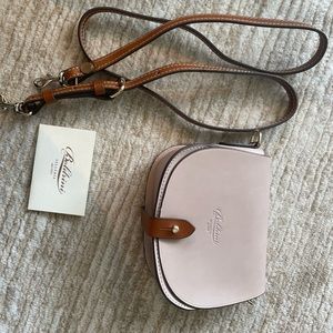 Bolderini Simone bag, taupe and brown leather, made in Italy. Excellent!